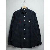 MOUNTAIN RESEARCH-B.D. - 動物刺繍 Cotton Broad Check - Green