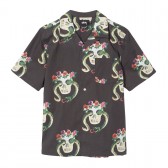 STUSSY-Skull Pattern Shirt - Black