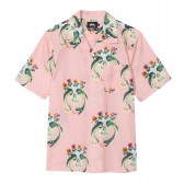 STUSSY-Skull Pattern Shirt - Pink