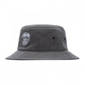 STUSSY-Washed Stock Lock Bucket Hat - Black
