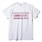 COW BOOKS-Men's T-shirts (Logo) - White × Red