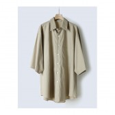 AURALEE-WASHED FINX TWILL HALF SLEEVED BIG SHIRTS - Gray Beige