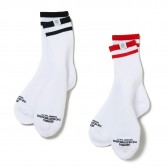 BEDWIN-LINE 2 PCS PACK SOCKS 「LARRY」 - Black : Red