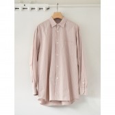 COMOLI-コモリシャツ - Pink Stripe
