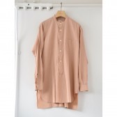 COMOLI-バンドカラーシャツ - Sand Pink