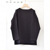 COMOLI-ボートネックシャツ - Black