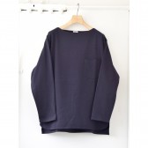 COMOLI-ボートネックシャツ - Navy