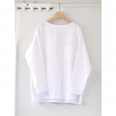 COMOLI-ボートネックシャツ - White