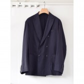 COMOLI-リネンウール Wジャケット - Navy