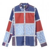 STUSSY-Paisley Patchwork LS Shirt - Blue