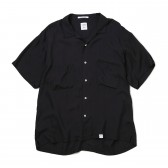 BEDWIN-S:S OPEN COLLAR SHIRT OW 「ROGERS」 - Black