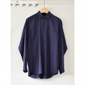 COMOLI-シルク コモリシャツ - Navy