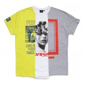 ELVIRA-MULTI REMAKE T-SHIRT - C (Yellow × White × Grey)