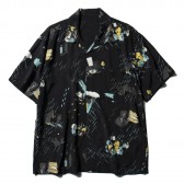 Porter Classic-FILM NOIR ALOHA SHIRT - Black