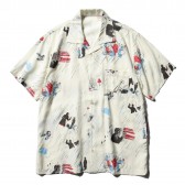 Porter Classic-FILM NOIR ALOHA SHIRT - White