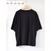 COMOLI-コットンシルク裏毛 半袖クルー - Black