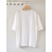 COMOLI-コットンシルク裏毛 半袖クルー - White