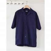 COMOLI-ベタシャン オープンカラーシャツ - Navy