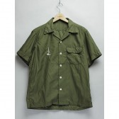 MOUNTAIN RESEARCH-Open Collar S:S - 動物刺繍 Cotton Satin - Khaki