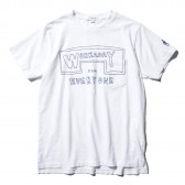 ENGINEERED GARMENTS-EG Workaday Printed Crossover Neck Pocket Tee - Everyday - White