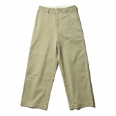 AURALEE-WASHED FINX CHINO WIDE PANTS - Light Khaki