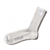 AURALEE-COTTON CASHMERE LOW GAUGE SOX - Top Gray