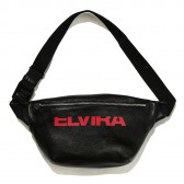 ELVIRA-COW LETHER BELT BAG - Black