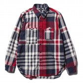 ENGINEERED GARMENTS-Work Shirt - Heavy Twill Plaid - Navy : Red : White