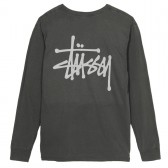 STUSSY-Basic Stussy Pig. Dyed LS Tee - Black