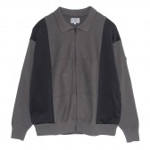C.E : CAV EMPT-OVERDYE PANELED CARDIGAN - Charcoal