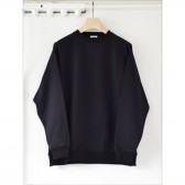 COMOLI-インレイ起毛 長袖クルー - Black