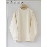 COMOLI-インレイ起毛 長袖クルー - Ecru