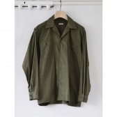 COMOLI-オープンカラーシャツ - Olive
