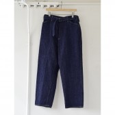COMOLI-デニム ベルテッドパンツ - Navy
