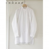 COMOLI-バンドカラーシャツ - White