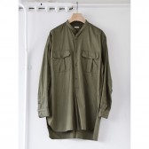 COMOLI-プルオーバー カーゴシャツ - Olive