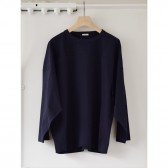 COMOLI-フットボール Tシャツ - Navy