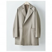 AURALEE-LIGHT MELTON OVER COAT - Gray Beige