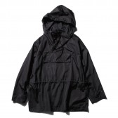 AURALEE-POLYESTER SILK HIGH COUNT CLOTH PULLOVER HOODIE - Black