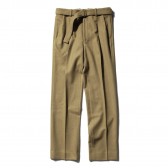 AURALEE-WOOL CASHMERE FLANNEL SLACKS - Mix Brown
