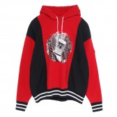 C.E : CAV EMPT-RIB PANELED HEAVY HOODY - Red