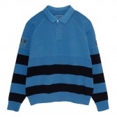 C.E : CAV EMPT-STRIPE COLLARED SWEAT - Blue