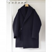 COMOLI-ウール ショールカラーコート - Navy