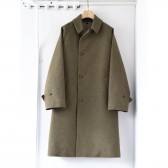 COMOLI-ウールコットン バルカラーコート - Khaki