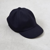 COMOLI-ウールサージ キャップ - Navy