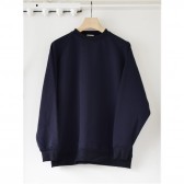 COMOLI-ナイロンコットン裏毛 長袖クルー - Navy