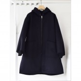 COMOLI-メルトン フーデッドコート - Navy
