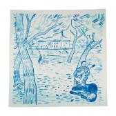 COTTON SCARF PARIS GUITAR - White