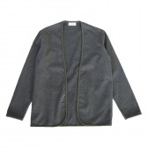 FLISTFIA-Piping Cardigan - Charcoal Gray