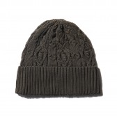 BATONER-CABEL KNIT CAP (メンズ) - Khaki